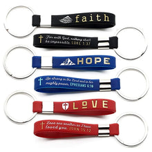 Load image into Gallery viewer, Faith, Hope, Love Ribbon Keychain
