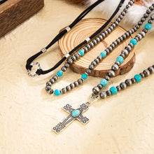 Load image into Gallery viewer, Sierra Native Desert Stacked Cross Necklace Set

