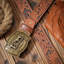 Load image into Gallery viewer, Bronze Colored Remnant Union Cowboy Belt With Buckle
