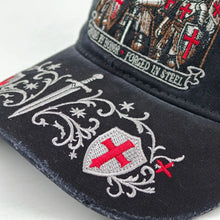 Load image into Gallery viewer, Army Of God Brotherhood of Knights Washed Denim Adjustable Dad Cap
