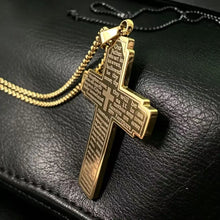 Load image into Gallery viewer, Lord's Prayer Engraved Stainless Steel Cross Chain
