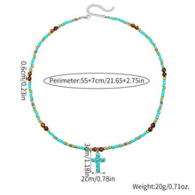 Load image into Gallery viewer, Aqua Stone Cross Necklace

