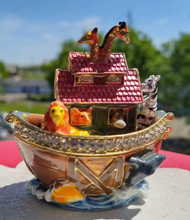 Load image into Gallery viewer, 18K Gold Plated Noah's Ark Decorative Jewelry Box
