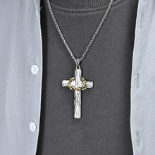 Load image into Gallery viewer, Crown Of Thorns Stainless Steel Cross Chain Necklace
