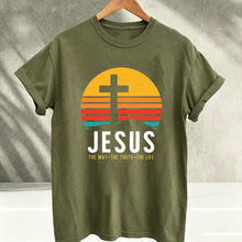 Load image into Gallery viewer, Way, Truth, Life Daily Crucifixion Cotton Tshirt
