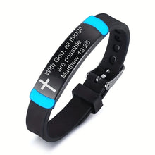 Load image into Gallery viewer, Matthew 19:26 All Things Are Possible Glow-In-The-Dark Bracelet
