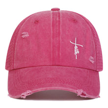 Load image into Gallery viewer, Faith Washed Denim Cap
