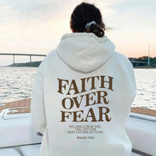 Load image into Gallery viewer, Psalms 118 Faith Over Fear Conqueror Cotton Hoodie
