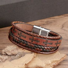 Load image into Gallery viewer, Traveler&#39;s Cross Leather Bracelet
