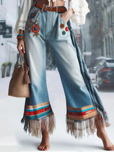 Load image into Gallery viewer, Native Tribe Sierra Tassel Denim Jeans

