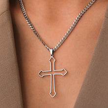 Load image into Gallery viewer, 18K Gold Plated Large Cross Chain Necklace
