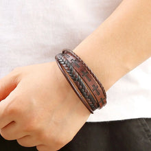 Load image into Gallery viewer, Traveler&#39;s Cross Leather Bracelet
