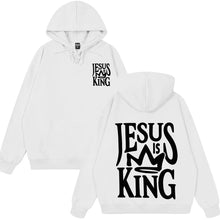 Load image into Gallery viewer, Jesus Is King Light Fleece Hoodie
