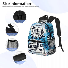 Load image into Gallery viewer, Philippians 4:13 Strength In Christ Backpack
