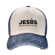 Load image into Gallery viewer, Jesus Way Truth Life Washed Denim Cap
