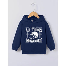 Load image into Gallery viewer, All Things Through Christ Philippians 4:13 Children&#39;s Football Hoodie
