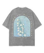 Load image into Gallery viewer, Luke 12:27 Wildflower Growth Cotton Tshirt
