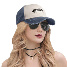 Load image into Gallery viewer, Jesus Way Truth Life Washed Denim Cap
