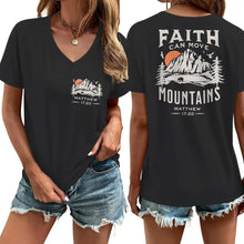 Load image into Gallery viewer, Matthew 17:20 Faith Can Move Mountains Premium V-Neck Shirt
