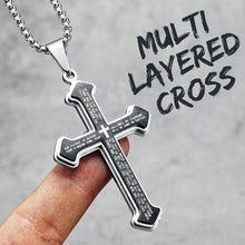 Load image into Gallery viewer, Our Father Stainless Steel Cross Chain
