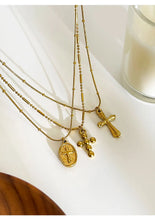 Load image into Gallery viewer, 18K Gold Plated Cross Necklace Set
