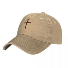 Load image into Gallery viewer, 3 Nails Cross Denim Cross Cap
