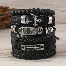Load image into Gallery viewer, I Love Jesus Leather Bracelet Set
