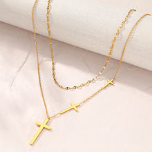 Load image into Gallery viewer, Three Cross Stainless Steel Necklace
