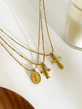 Load image into Gallery viewer, 18K Gold Plated Cross Necklace Set
