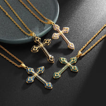 Load image into Gallery viewer, Vintage 18K Gold Stainless Steel Cross Chain Necklace
