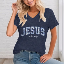 Load image into Gallery viewer, Jesus Is King Premium V-Neck Shirt
