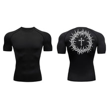 Load image into Gallery viewer, Carry Your Cross, Crown Of Thorns Fit Athletic Shirt (Short Sleeve and Long Sleeve Available)
