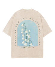 Load image into Gallery viewer, Luke 12:27 Wildflower Growth Cotton Tshirt
