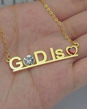 Load and play video in Gallery viewer, 18K Gold Plated God Is Love Stainless Steel Necklace
