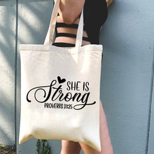 Load image into Gallery viewer, She is Strong Tote Bag Collection
