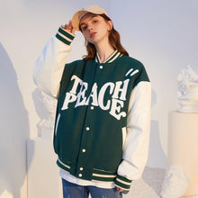 Load image into Gallery viewer, Teach Peace, Be the Light Fall Varsity Jacket
