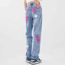 Load image into Gallery viewer, Crucified in Christ Distressed, Washed, Embroidered Cross Women&#39;s Jeans
