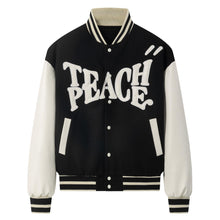 Load image into Gallery viewer, Teach Peace, Be the Light Fall Varsity Jacket
