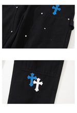 Load image into Gallery viewer, Crucified In Christ Embroidered Cross Painter&#39;s Slacks
