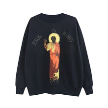 Load image into Gallery viewer, Jesus Is King Raised Women&#39;s Sweatshirt
