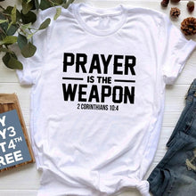 Load image into Gallery viewer, Defeat our Adversaries with Prayer Tshirt
