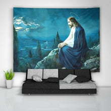 Load image into Gallery viewer, King Jesus Watching Over the World Museum Gallery Wall Tapestry
