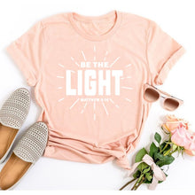 Load image into Gallery viewer, Be The Light Matthew 5:14 Tshirt
