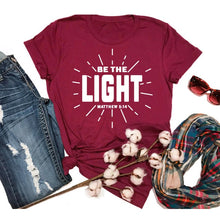 Load image into Gallery viewer, Be The Light Matthew 5:14 Tshirt
