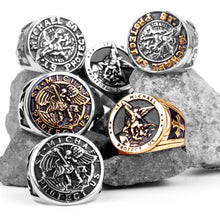 Load image into Gallery viewer, Saint Michael Protect Us Stainless Ring
