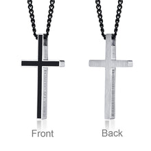 Load image into Gallery viewer, I Can Do All Things Philippians 4:13 Black Stainless Steel Etched Chain Necklace
