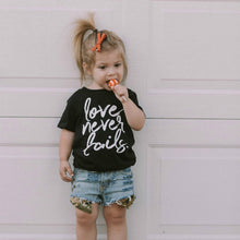 Load image into Gallery viewer, Love Never Fails Children&#39;s Tshirt
