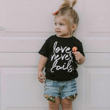 Load image into Gallery viewer, Love Never Fails Children&#39;s Tshirt
