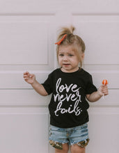 Load image into Gallery viewer, Love Never Fails Children&#39;s Tshirt
