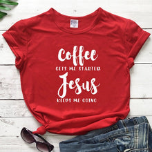 Load image into Gallery viewer, Coffee and Jesus Fall Tshirt
